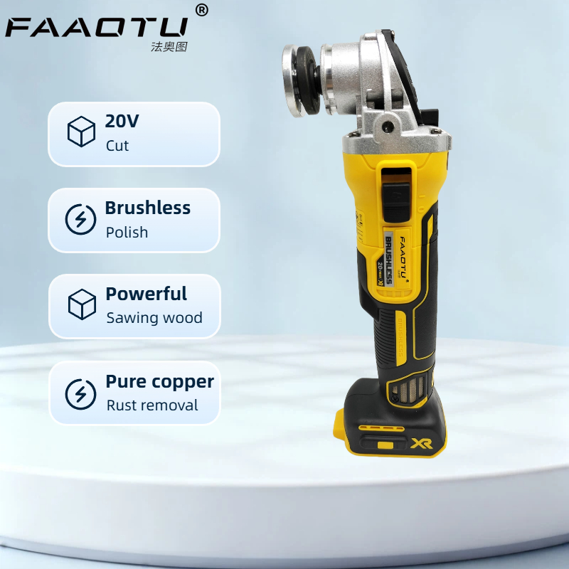 Brushless Angle Grinder Battery Powered - FAAOTU DCG405 125mm flat head angle