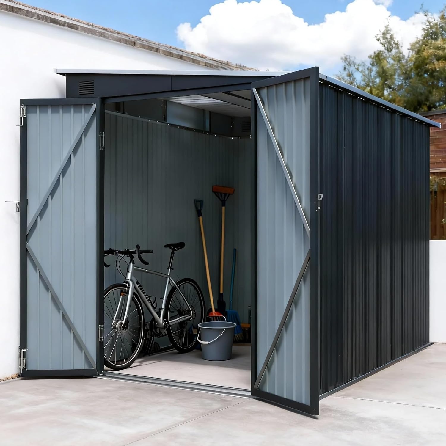 6x8 FT Metal Lean to Shed Lock - огляд і ціна Garden Tools