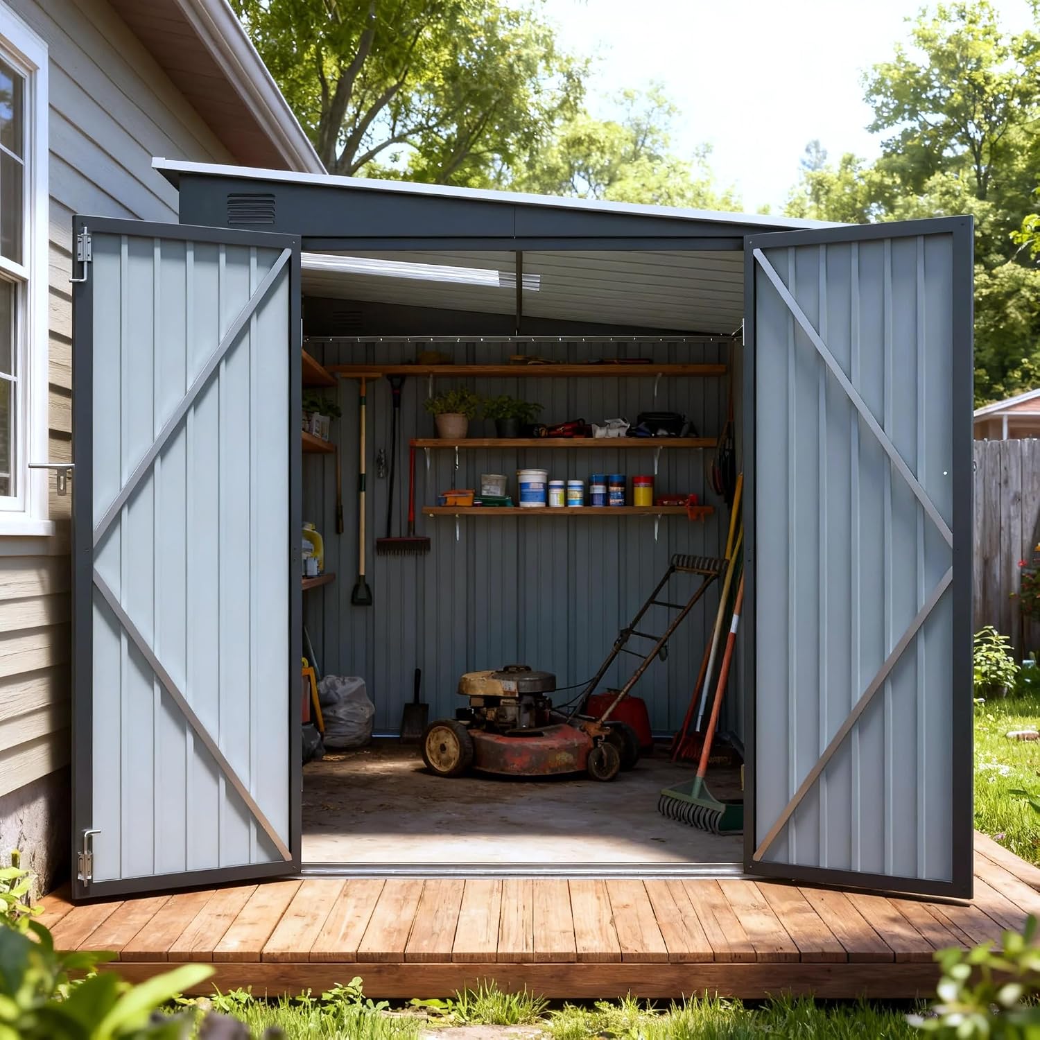 6x8 FT Metal Lean to Shed Lock - огляд і ціна Garden Tools