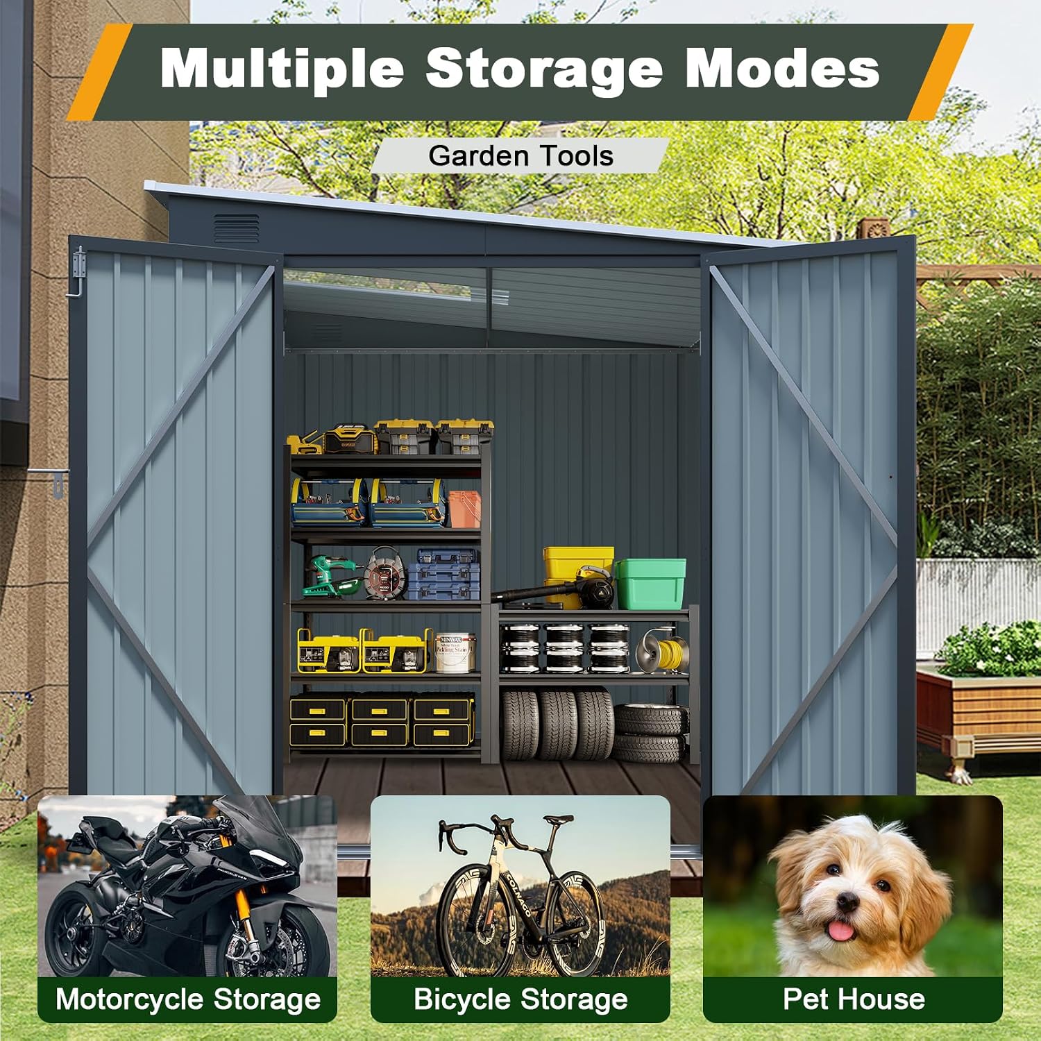 6x8 FT Metal Lean to Shed Lock - огляд і ціна Garden Tools