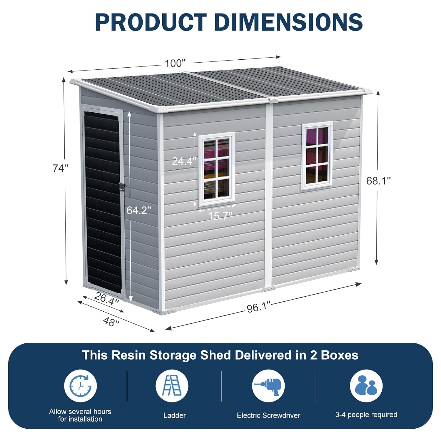 4x8 FT Resin Outdoor Storage S - огляд і ціна Garden Tools