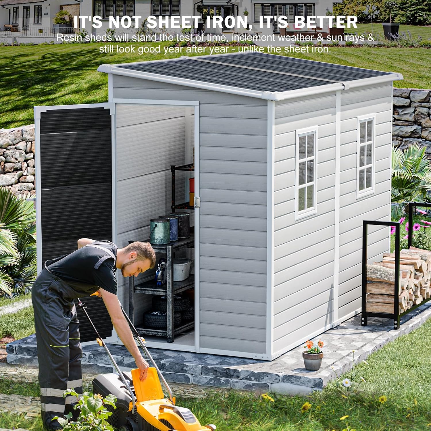 4x8 FT Resin Outdoor Storage S - огляд і ціна Garden Tools