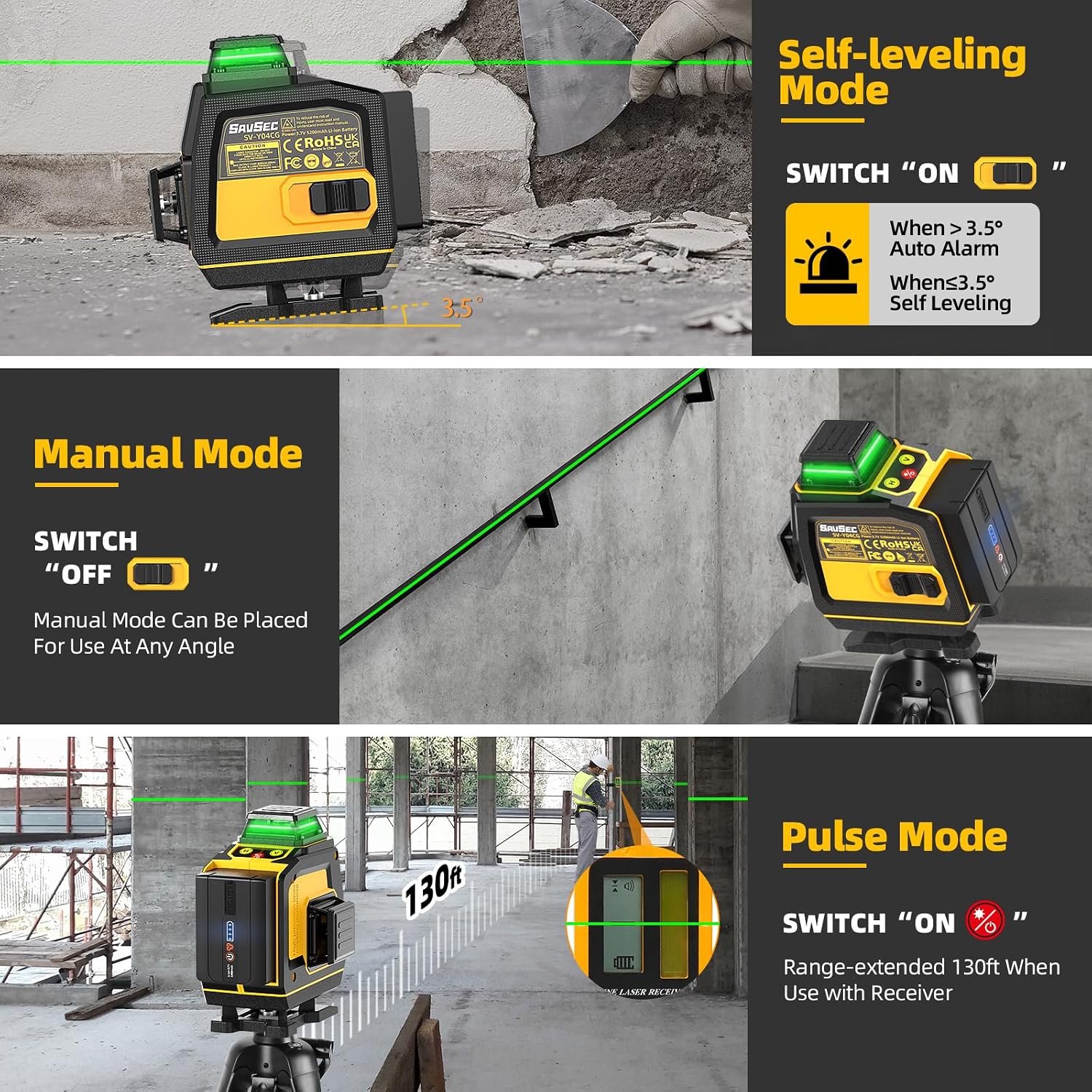 ^For Laser Level 360 Self Leve - огляд і ціна Laser Level 16 Lines 4D Green