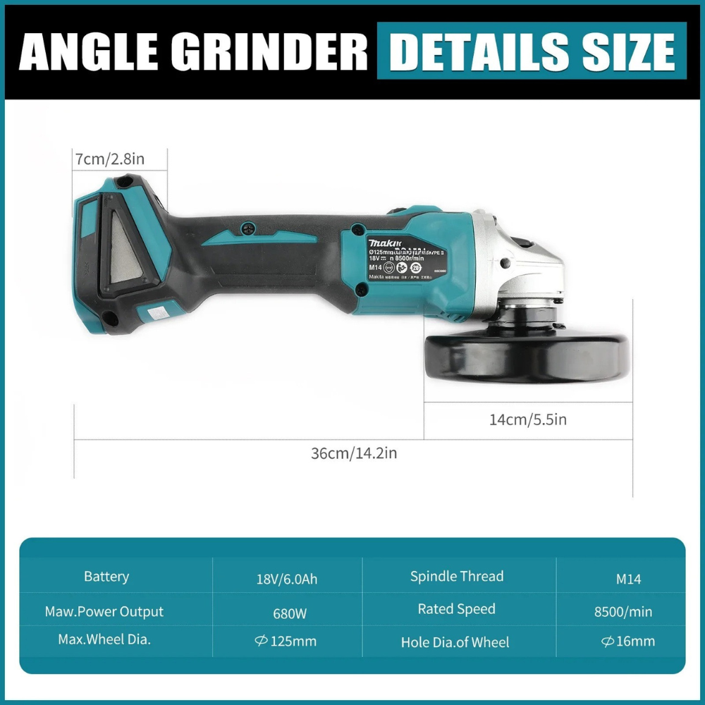 2026 Makita DGA404 125mm Angle - огляд і ціна Brushless Angle Grinder Battery Powered