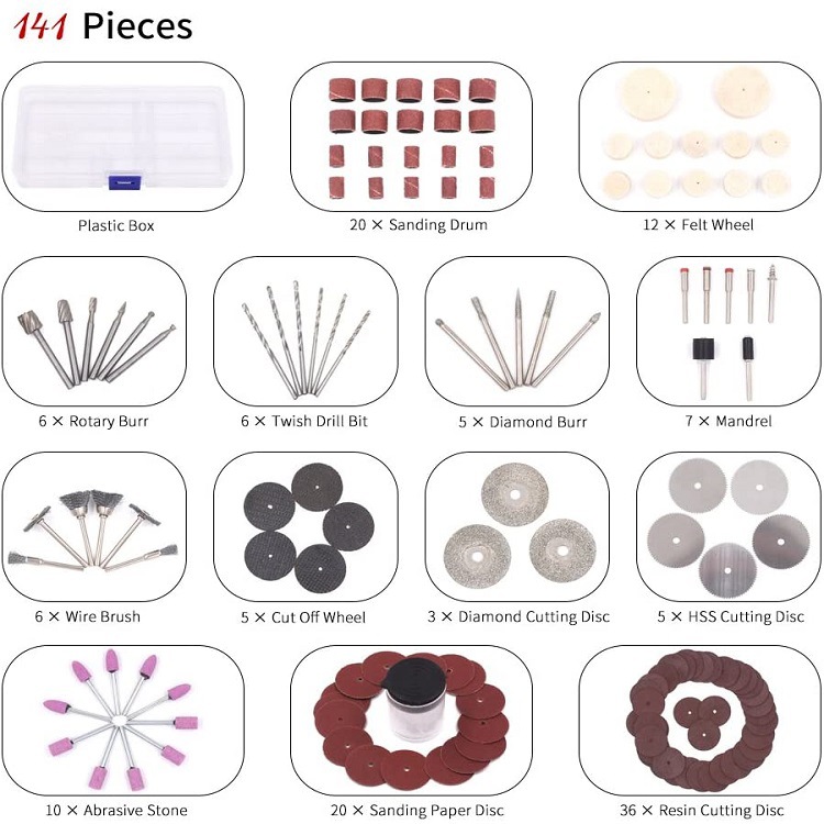 141Pcs Mini Electric Drill Mul - огляд і ціна Cordless Rotary Tool Kit Accessories