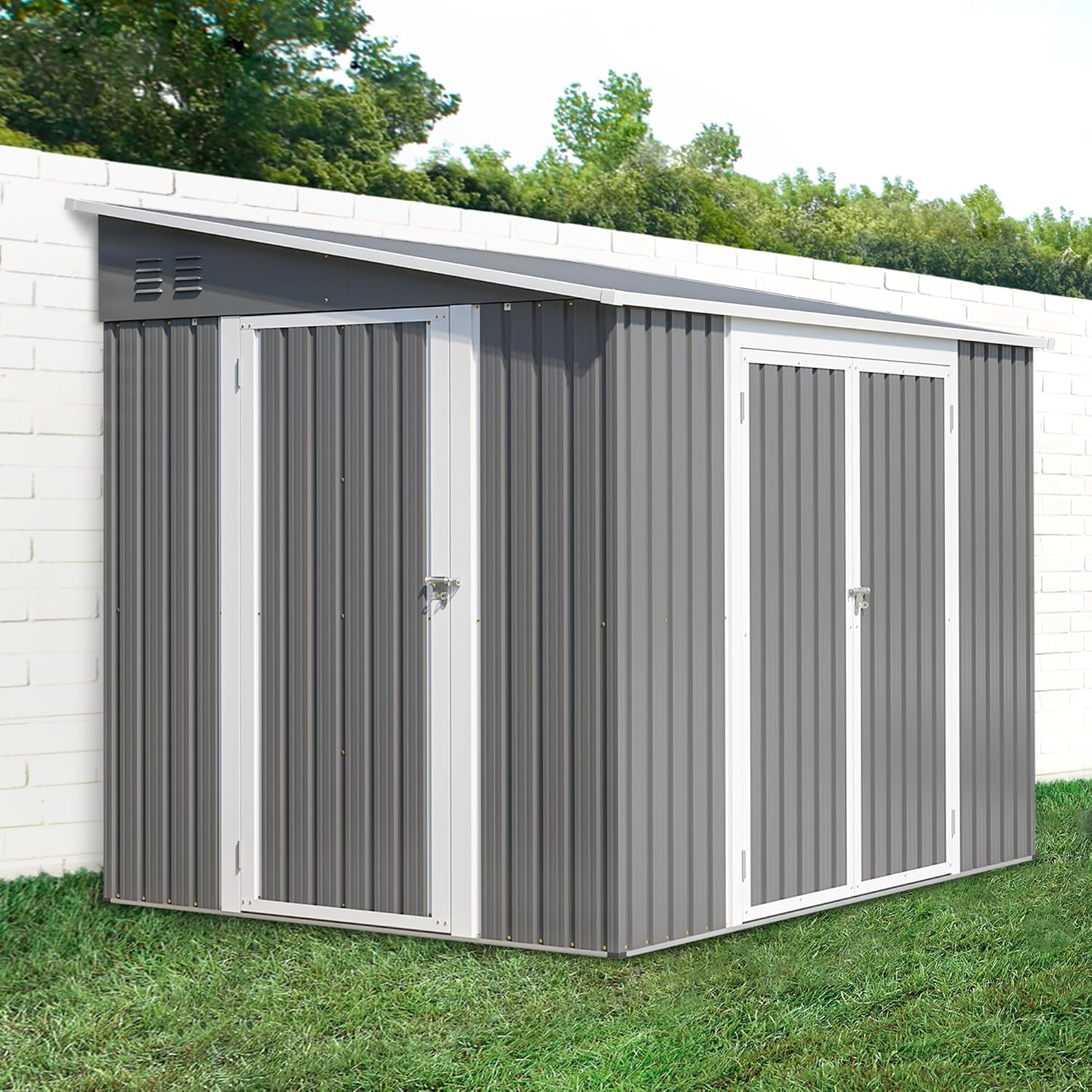 6x8FT Lean to Metal Outdoor St - огляд і ціна Garden Tools