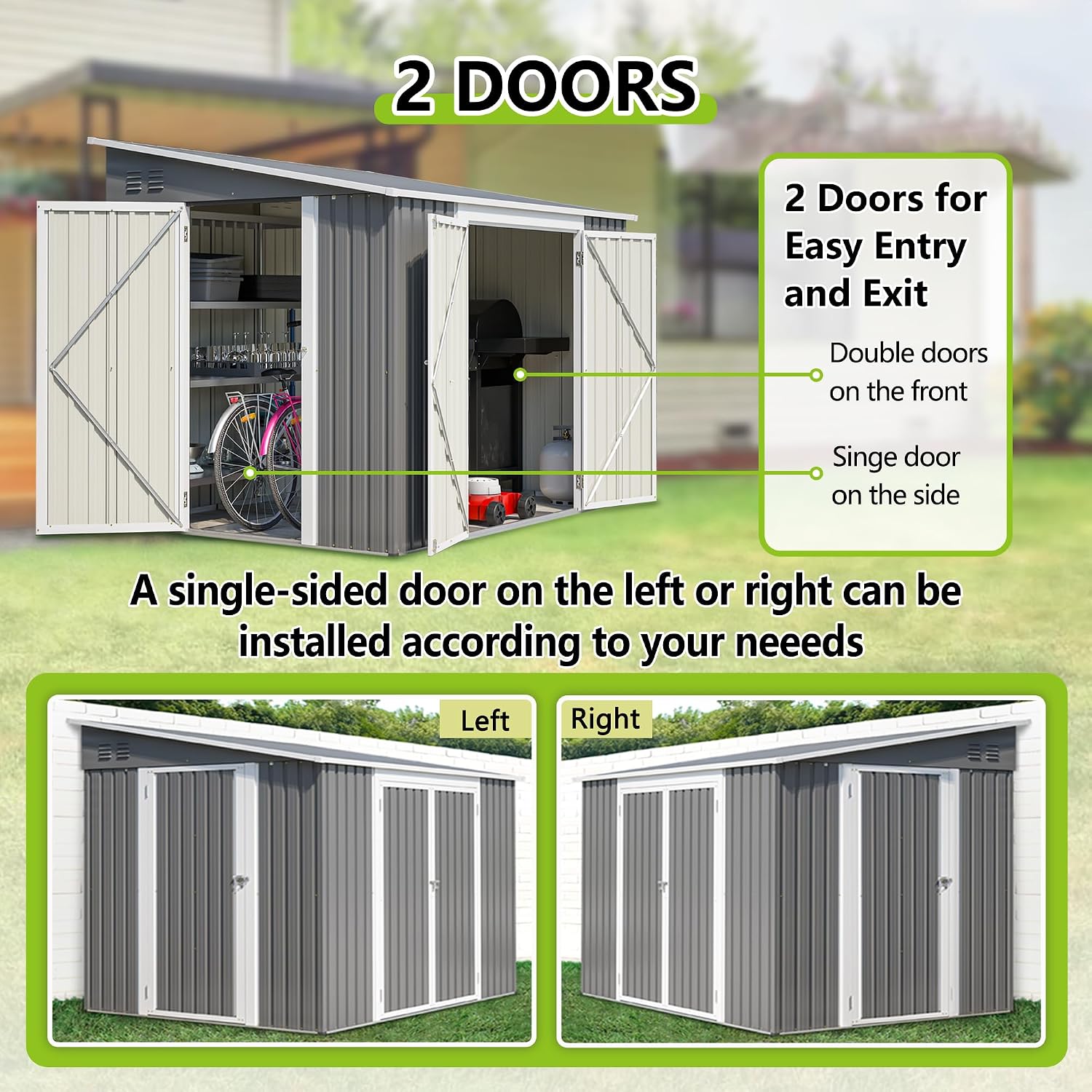6x8FT Lean to Metal Outdoor St - огляд і ціна Garden Tools