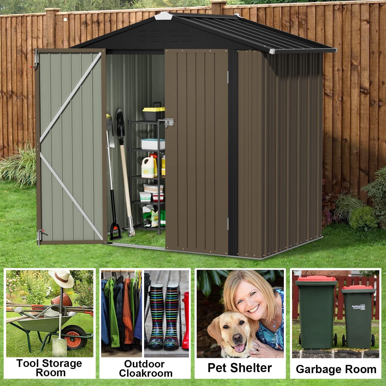 Metal Outdoor Storage Shed 6x4 - огляд і ціна Garden Tools